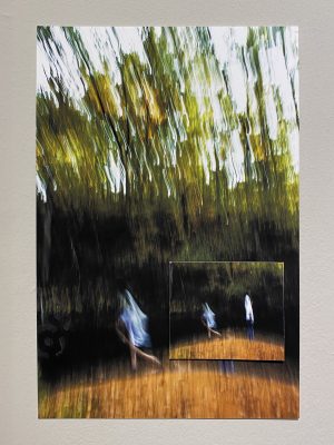 IMG_8245 distorted photo of three figures in the woods